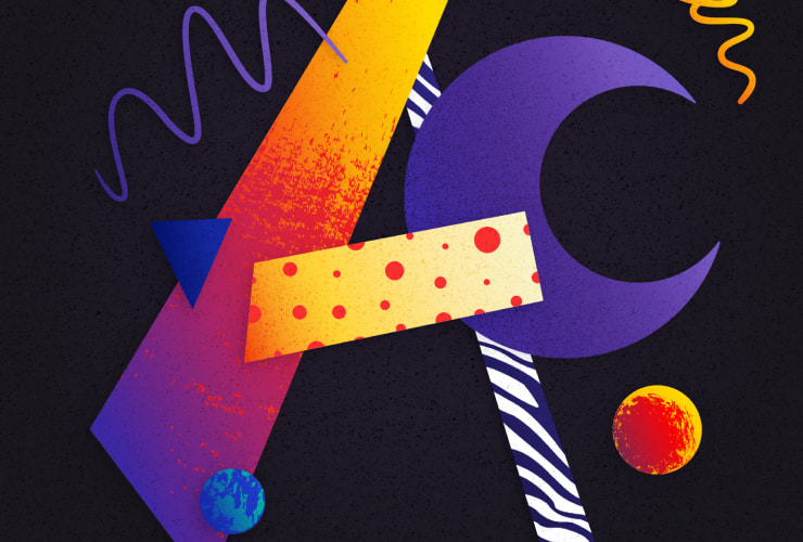 Final result of the Abstract Letter illustration created in the Amadine app.