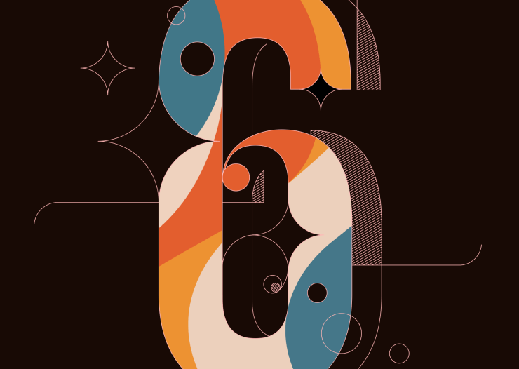 Final result of the Minimalist Number illustration created in the Amadine app.