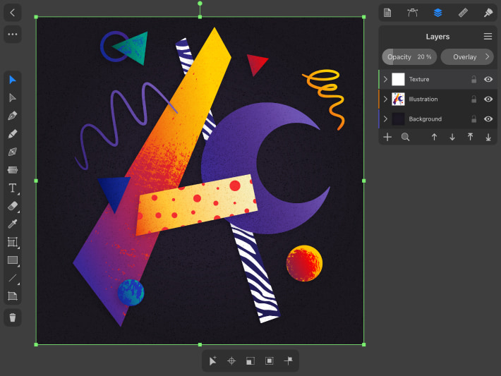 Adding texture to the background in Amadine.
