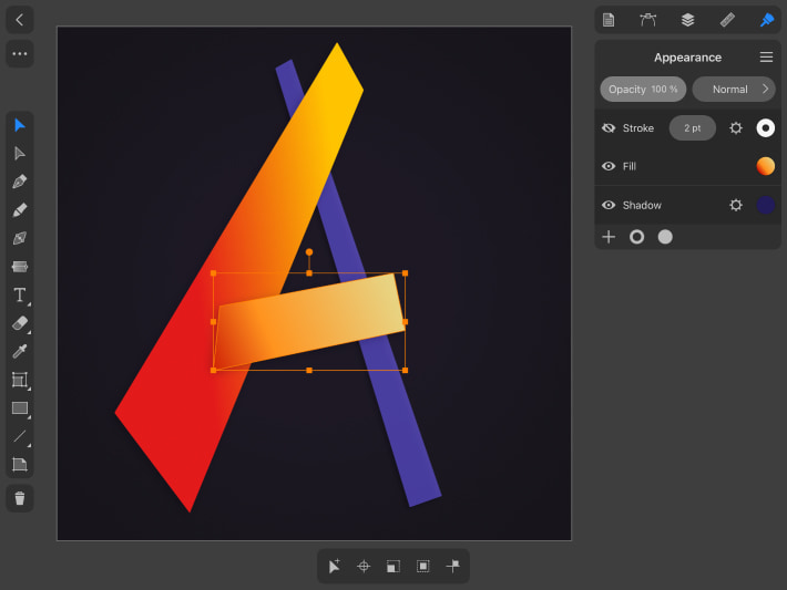 Creation of the basic elements of the letter in Amadine.