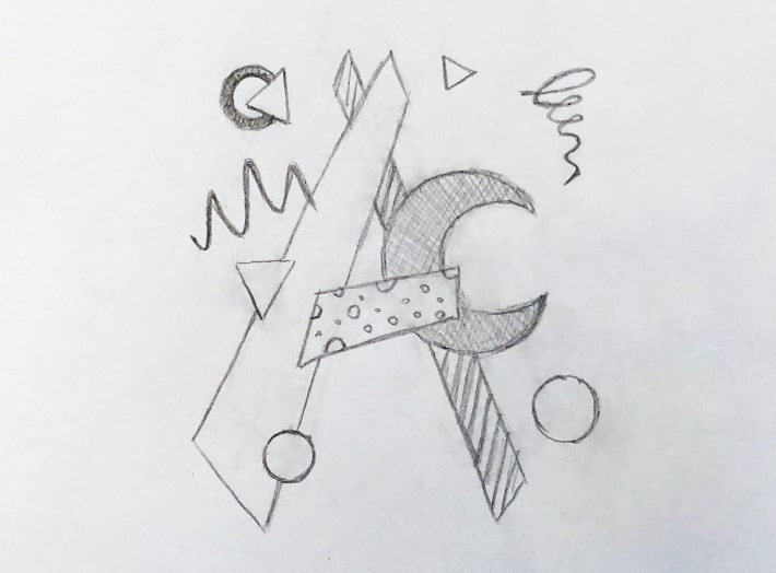 A hand drawn sketch of the future illustration.