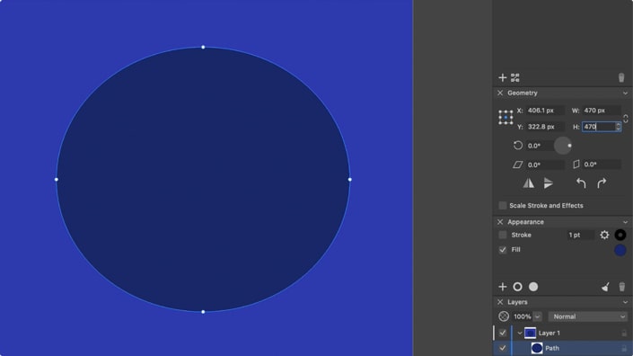 The circle cut out of the upper rectangle