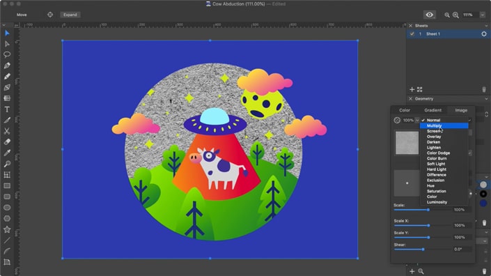 The raster texture import and use in Amadine