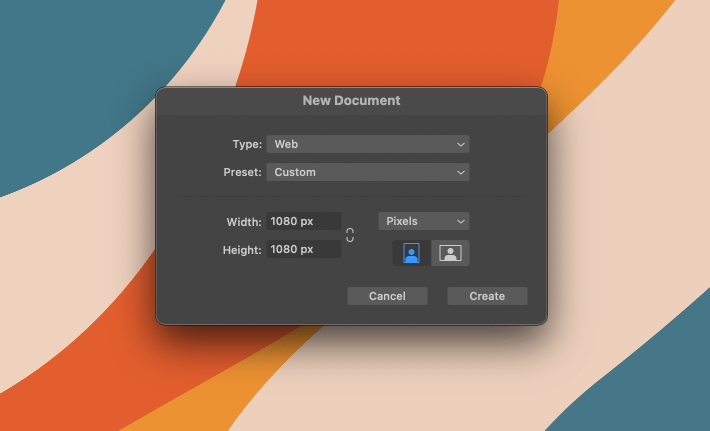 New document settings in Amadine