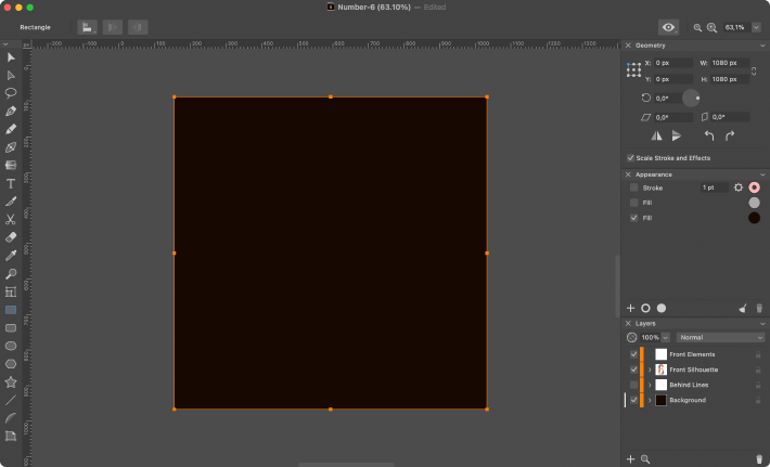 Rectangle tool use in Amadine