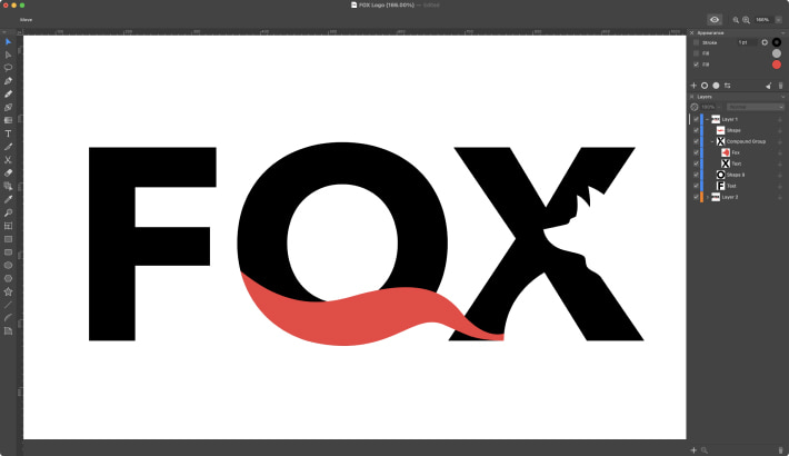 The final result of the logo design in Amadine.
