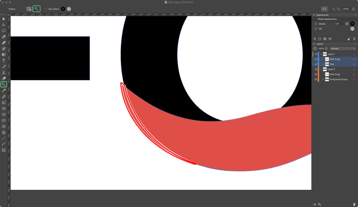 Using Fusion tool for shape creation in Amadine.
