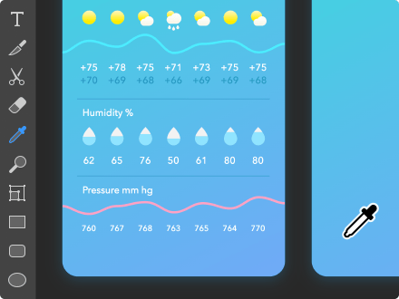 Example of Eyedropper tool being used in Amadine