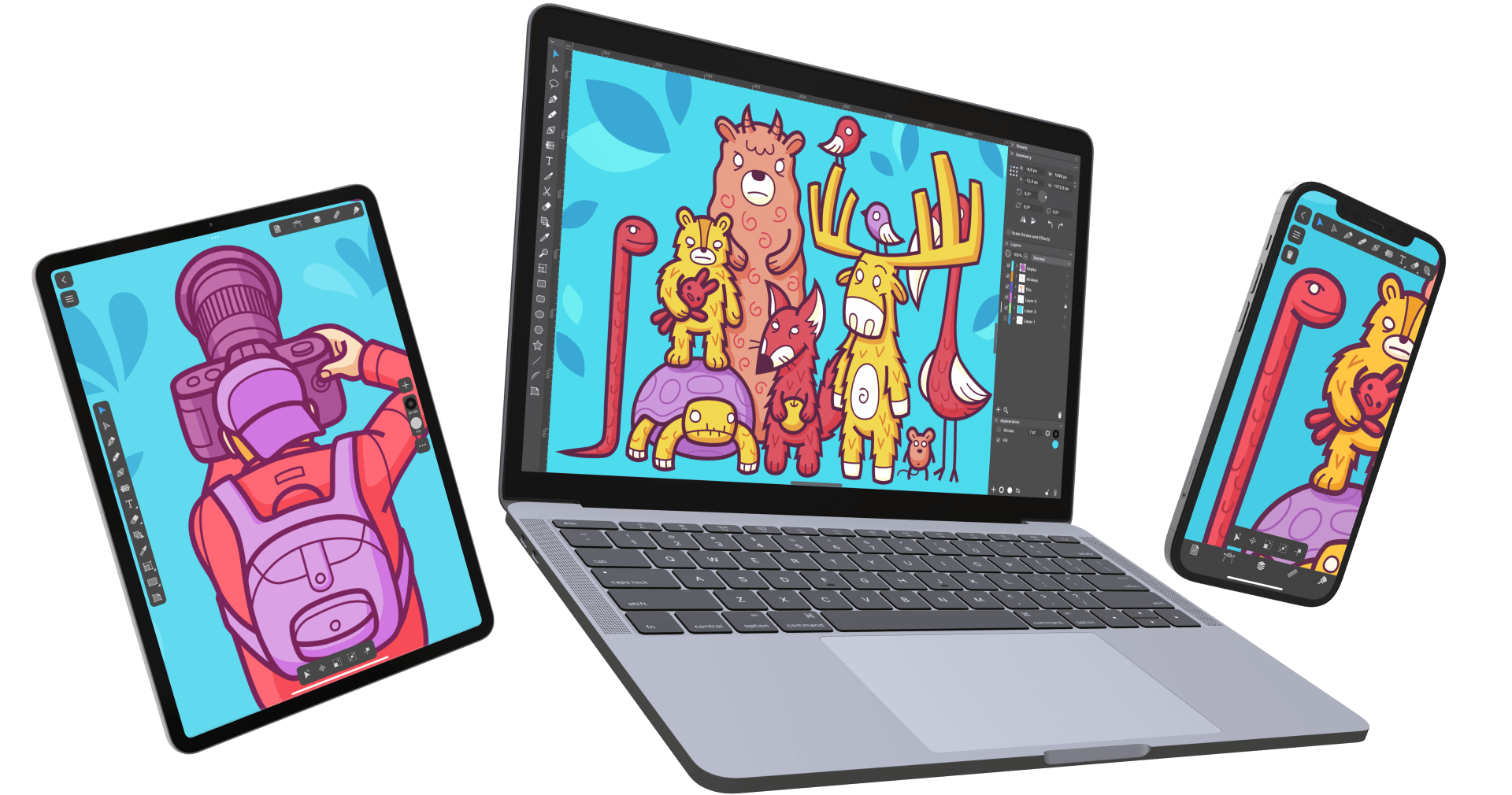 Amadine handles SVG files on Macs, iPads and iPhones.