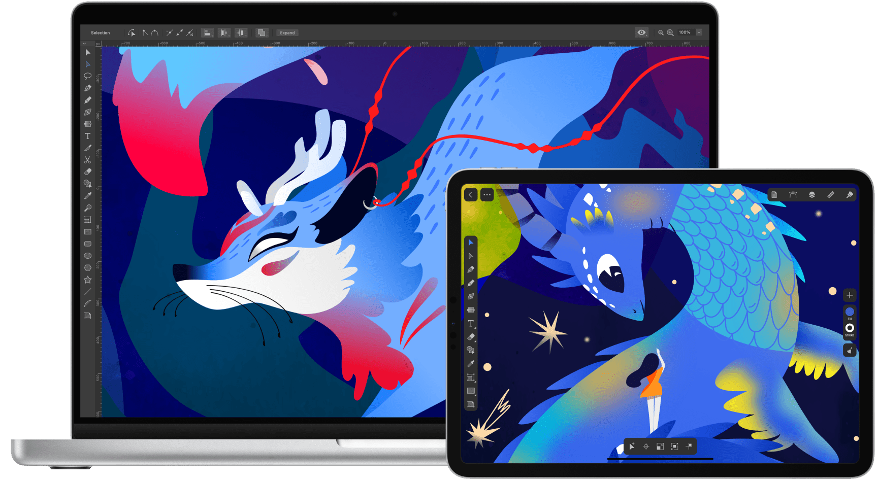 Amadine—universal graphic design software for your macOS, iPadOS and iOS devices.
