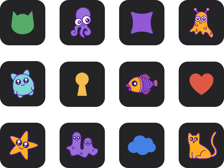 Vector objects library in the Amadine app.