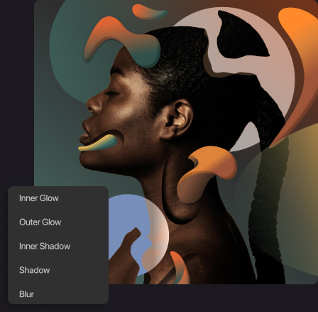 Distinct effects in the Amadine app.
