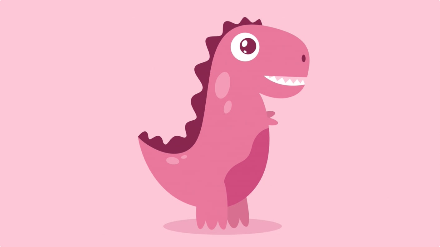 The finished dinosaur illustration in Amadine for Mac.