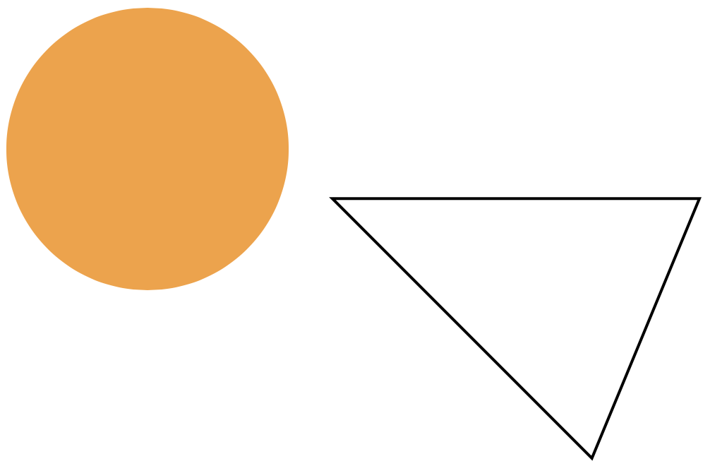 A circle and triangle